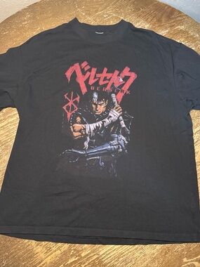 Black Berserk Graphic Short Sleeve Tee - Anime-Inspired Men’s Shirt